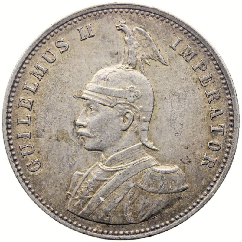 1910 J One Rupie German East Africa Wilhelm II Coin Silver Hamburg Mint
