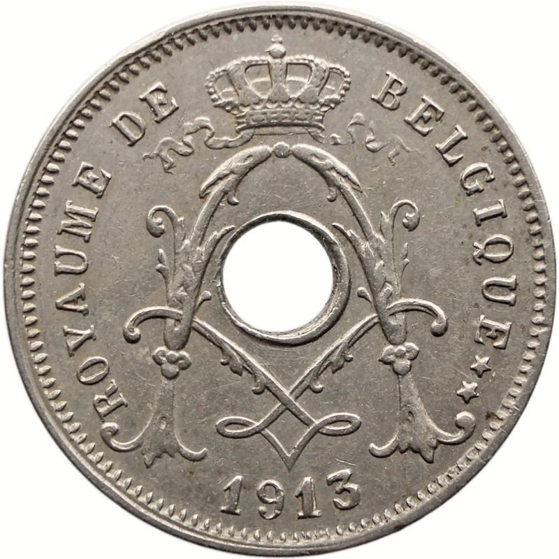 1913 5 Centimes Belgium Coin Albert I French text