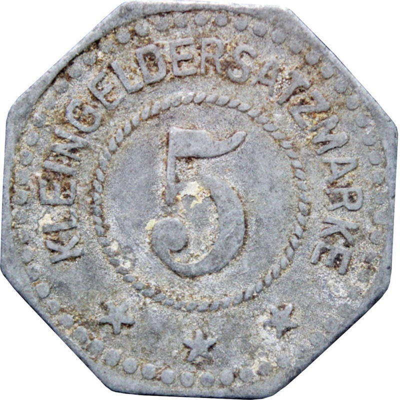 1917 5 Pfennig Germany Notgeld Germersheim Coin