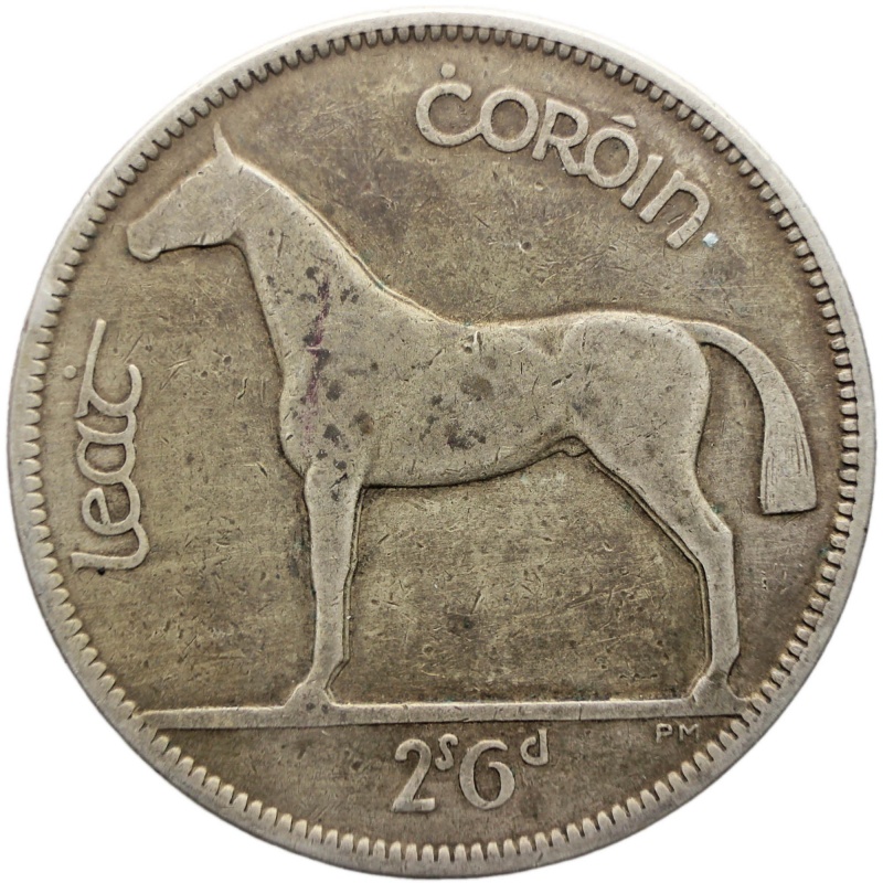 1928 Half Crown Ireland Coin Silver 2 Schilling 6 Pingin