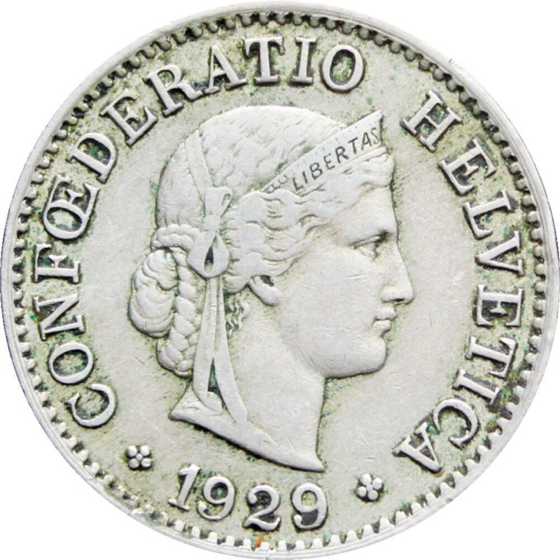 1929 5 Rappen Switzerland Coin