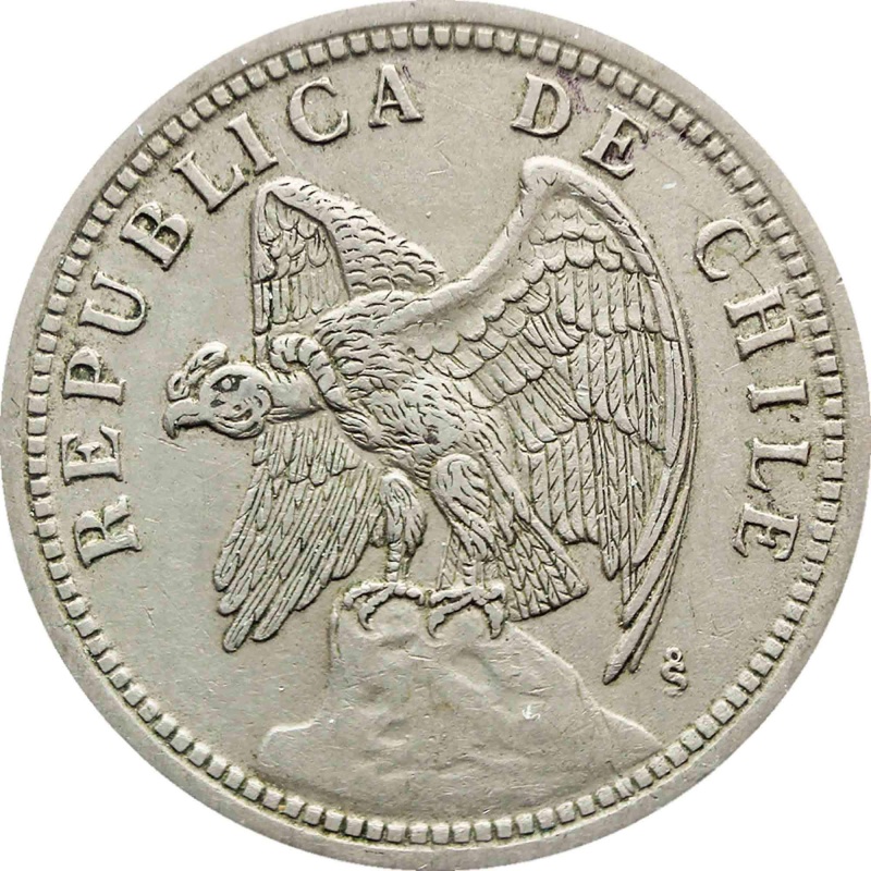 1933 One Peso Chile Coin
