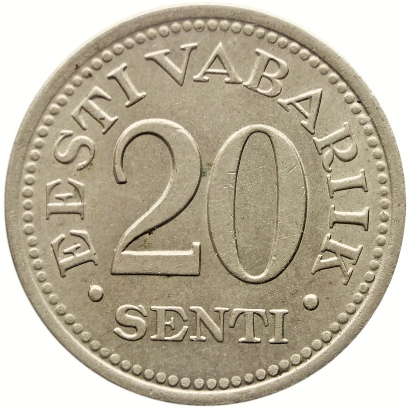 1935 20 Senti Estonia Coin