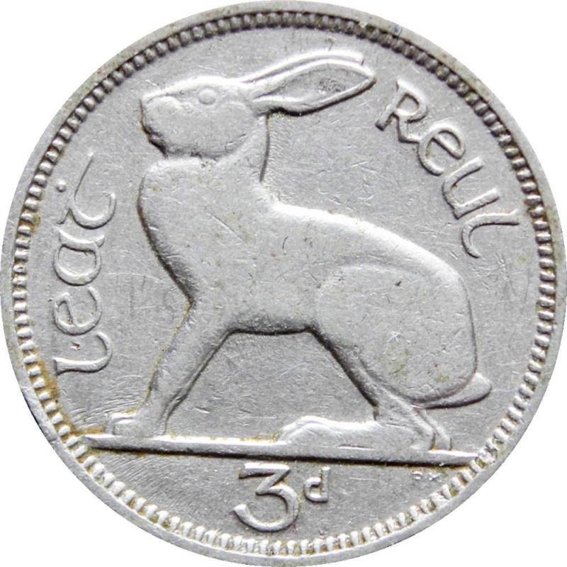 1935 3 Pingin Half Reul Ireland Coin