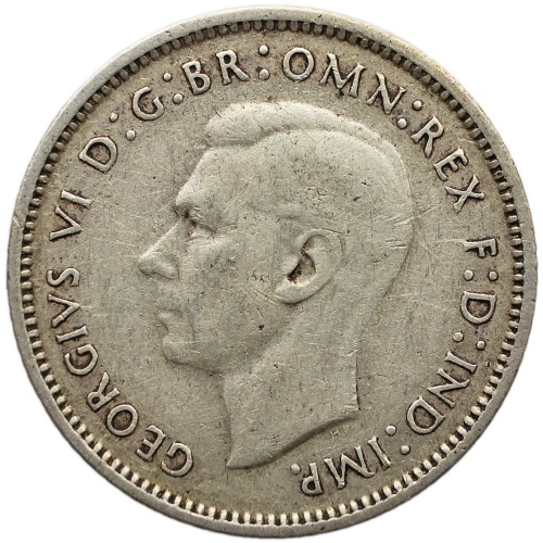 1938 Sixpence Australia Coin George VI Silver