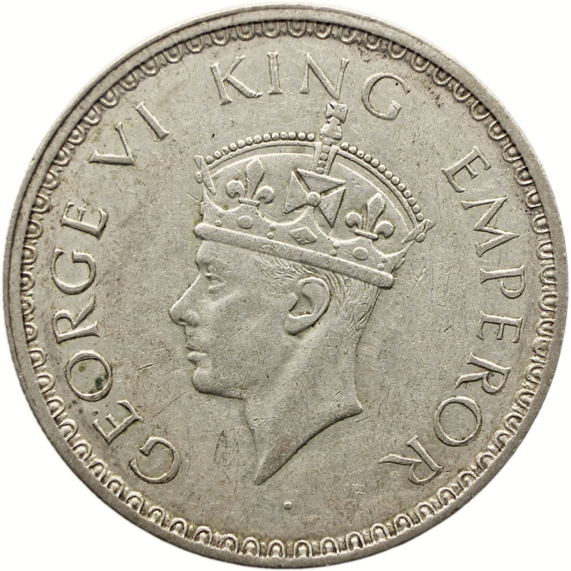 1941 Half Rupee British India Coin George VI Silver Bombay Mint