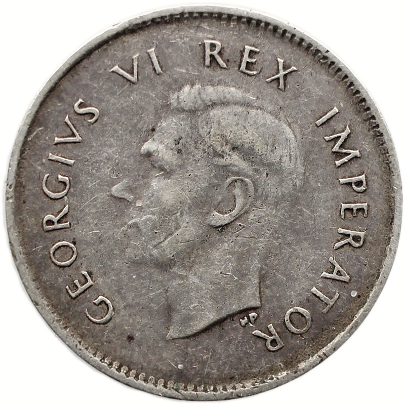 1942 3 Pence South Africa Coin George VI Silver
