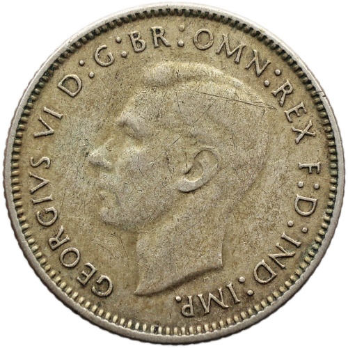 1946 Sixpence Australia Coin George VI Silver