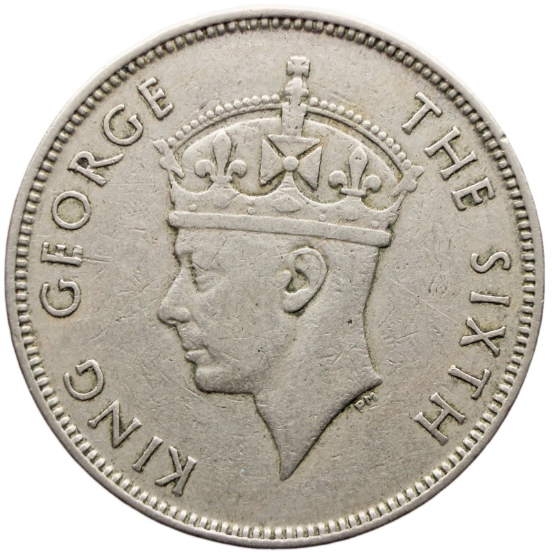 1950 One Rupee Mauritius Coin George VI