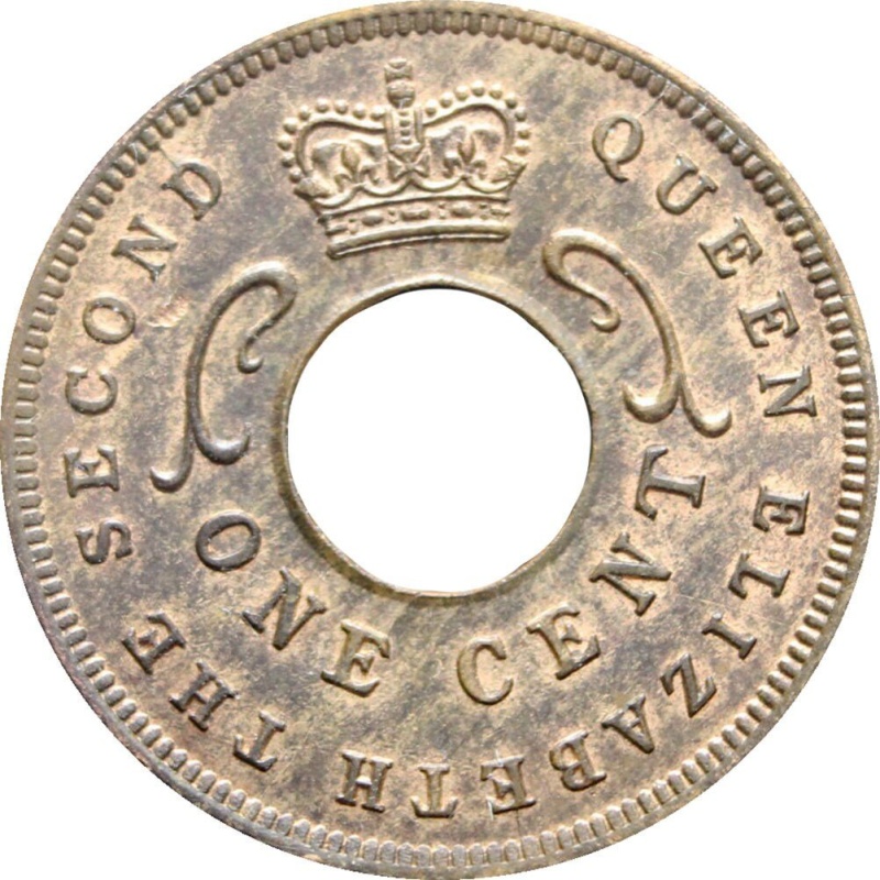 1954 One Cent East Africa Elizabeth II Coin