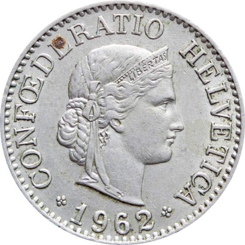1962 10 Rappen Coin Switzerland Coins Europe Numismatic Old Money Collectible