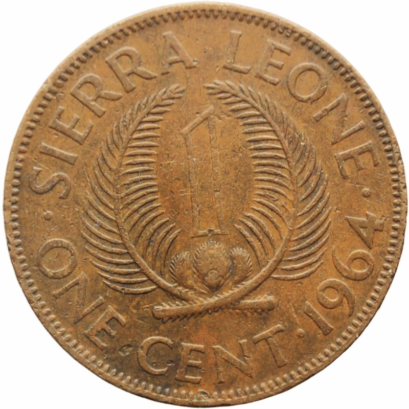 1964 One Cent Sierra Leone Coin Sir Milton Margai