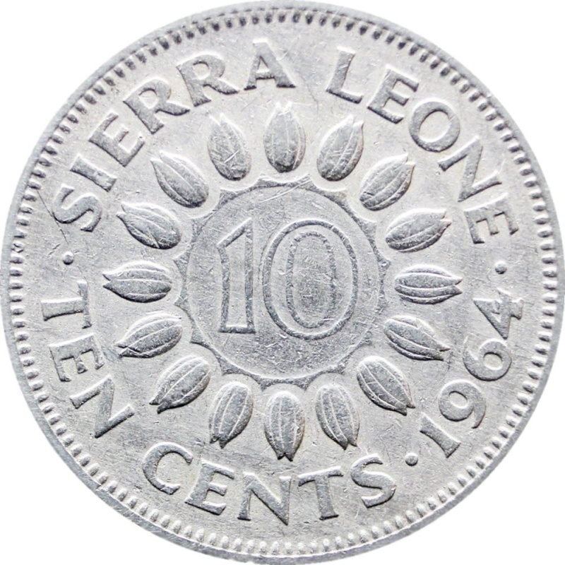 1964 Sierra Leone 10 Cents Coin