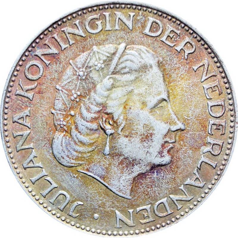 1966 2 and half Gulden Netherlands Juliana Silver Coin