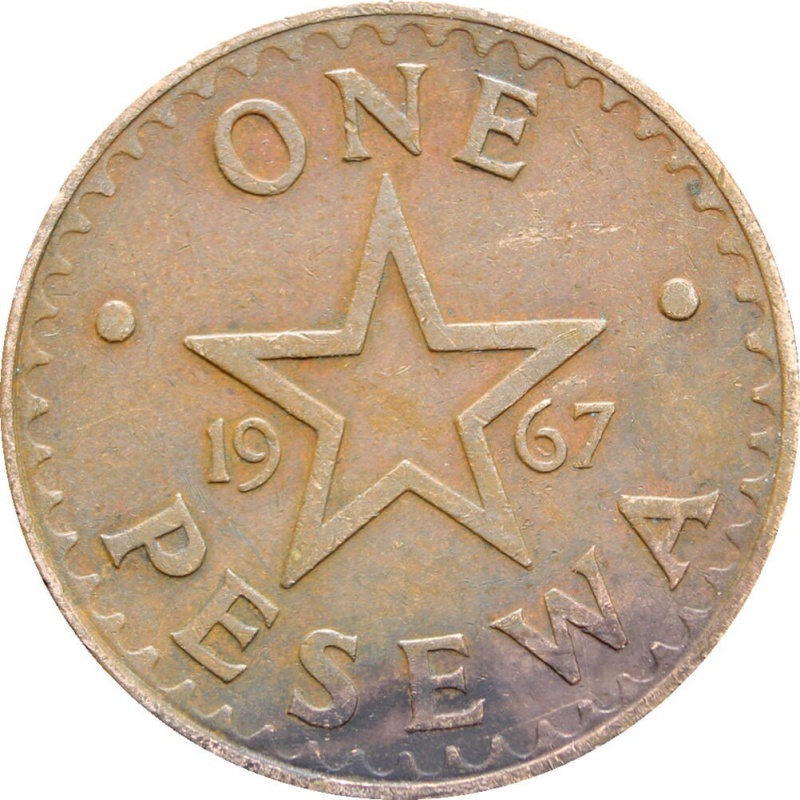 1967 1 Pesewa Ghana Coin