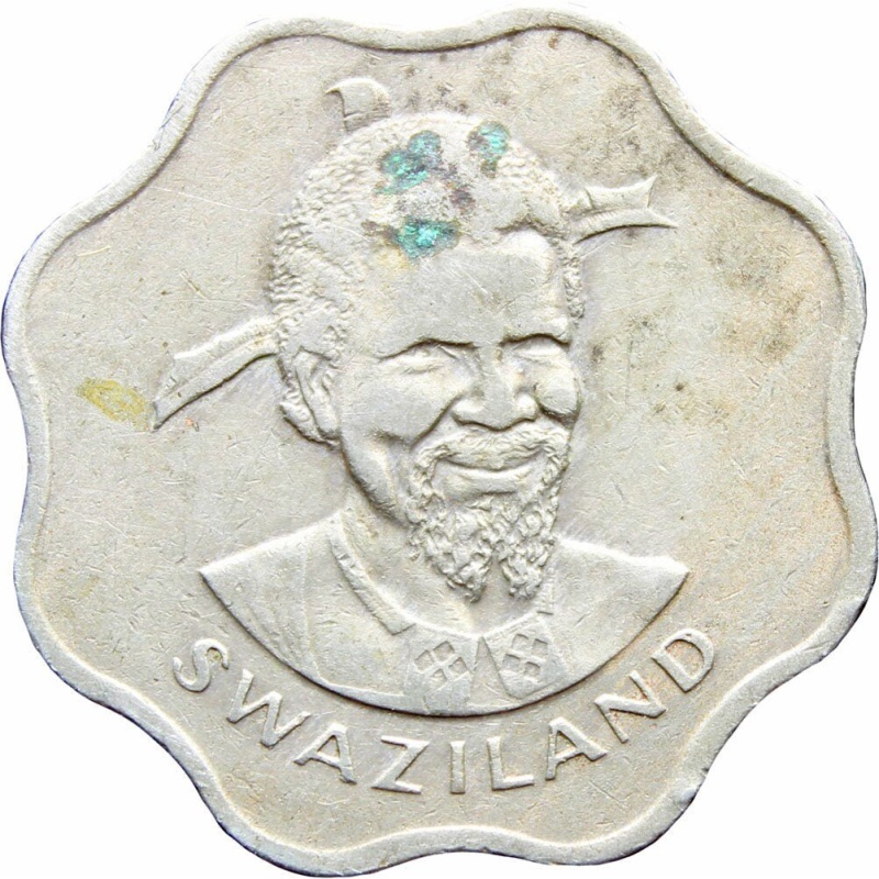 1974 10 Cents Swaziland King Sobhuza II Coin