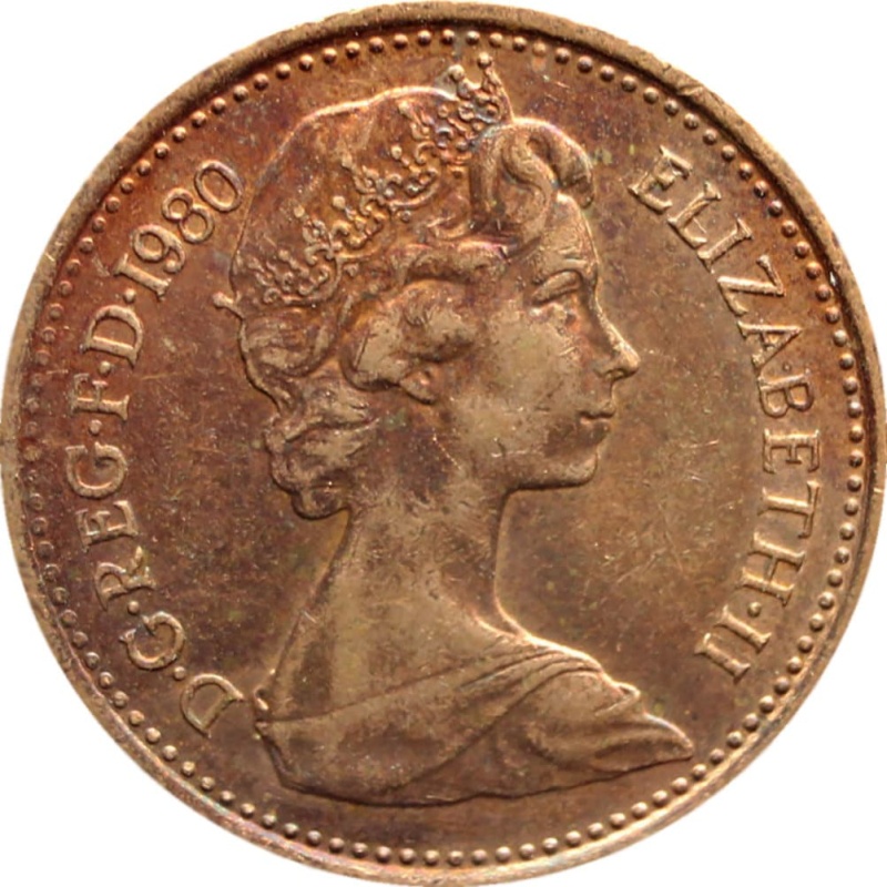 1980 Half New Penny Elizabeth II Coin