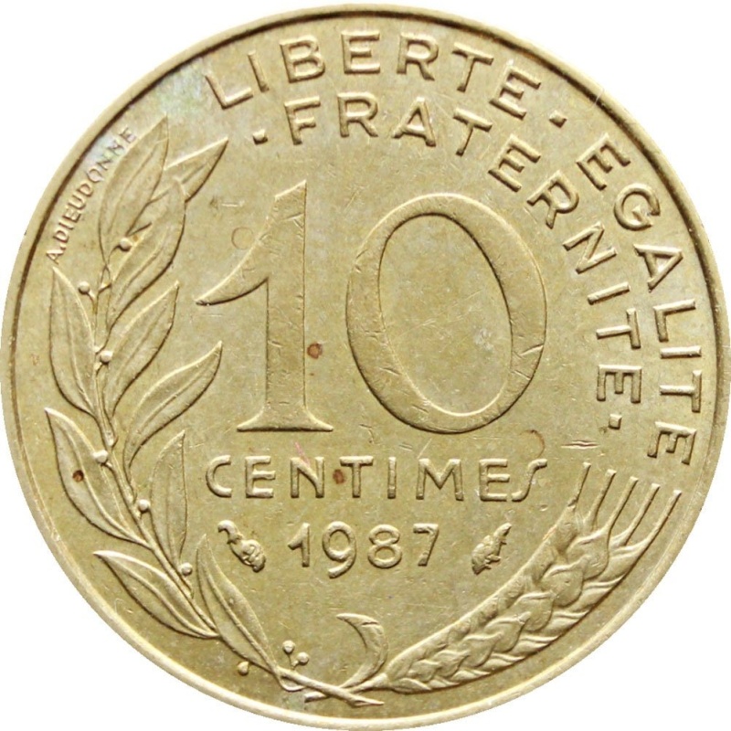 1987 10 Centimes France Coin Marianne