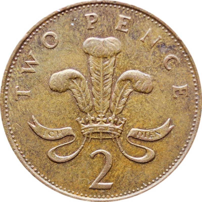 1989 Two Pence Elizabeth II Coin United Kingdom 3rd portrait