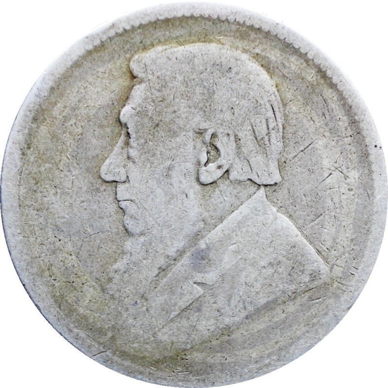 2 Shilling 1896 South Africa ZAR Paul Kruger Silver Coin