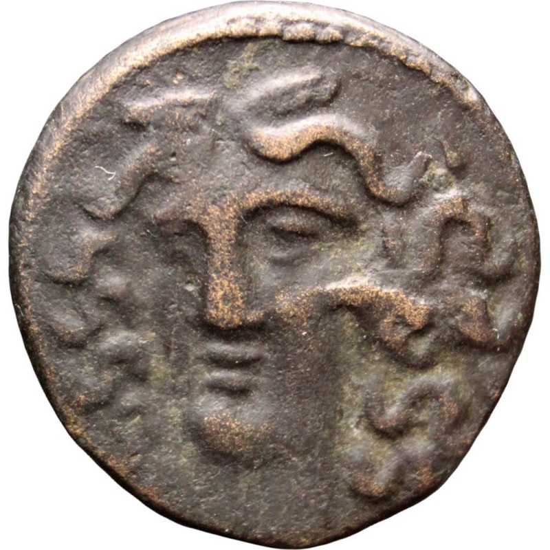 360 - 325 BC. Ancient Greek Thessaly Larissa Æ Dichalkon Coin
