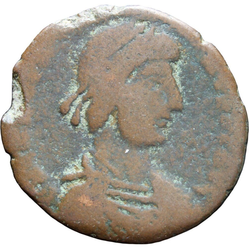 367 - 383 A.D. Roman Empire Gratian Bronze AE2 Coin 1 Follis Arles Mint