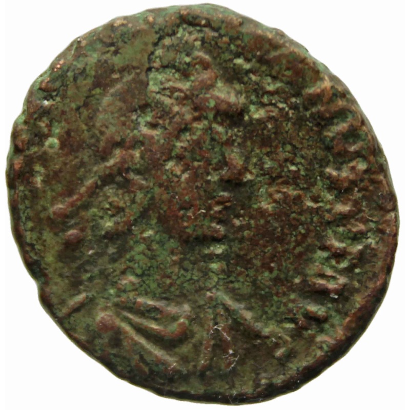367 - 383 A.D. Roman Empire Gratian Bronze AE4 Coin Arles Mint