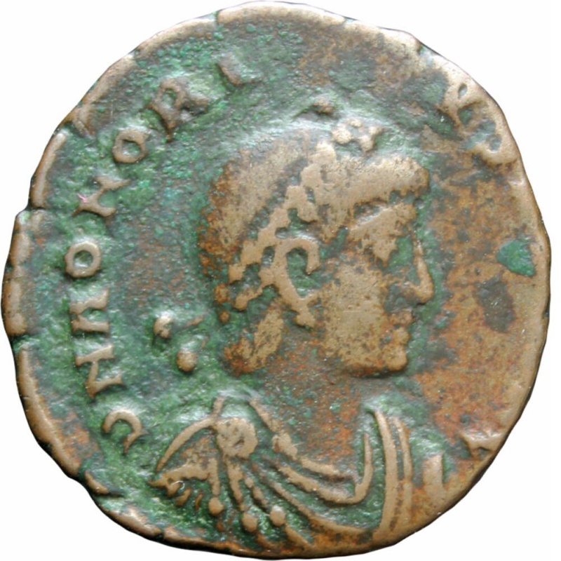 384 - 423 A.D Western Roman Empire Honorius AE3 Coin Cyzicus Mint
