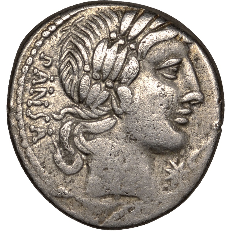 90 BC Roman Republic Denarius Coin Gaius Vibius Pansa Silver