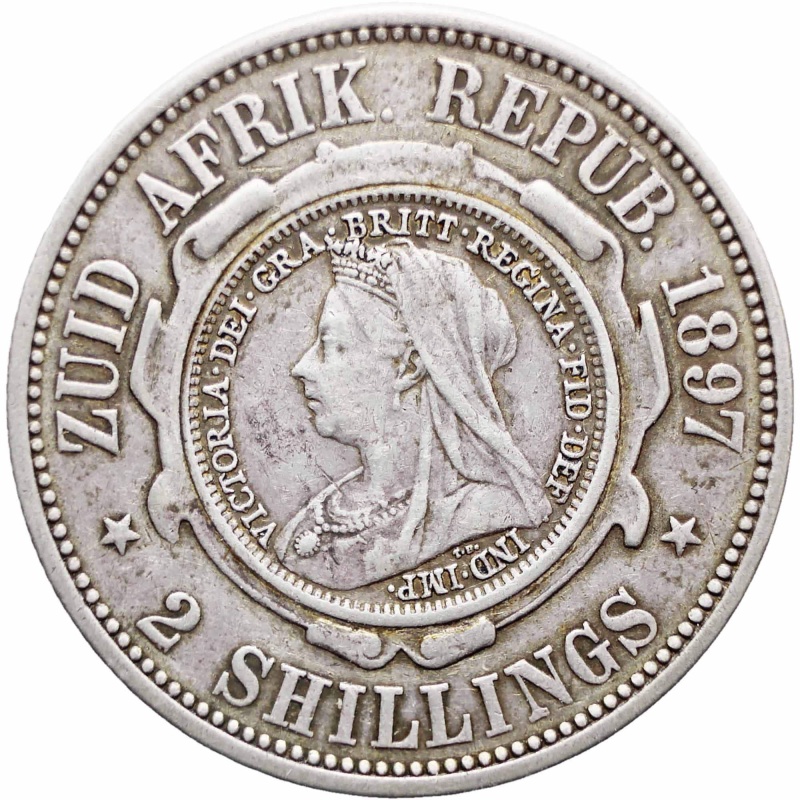 Anglo Boer War Trench Art Coin Victoria 3 Pence in 1897 ZAR South Africa 2 Shilling Paul Kruger Silver Coins