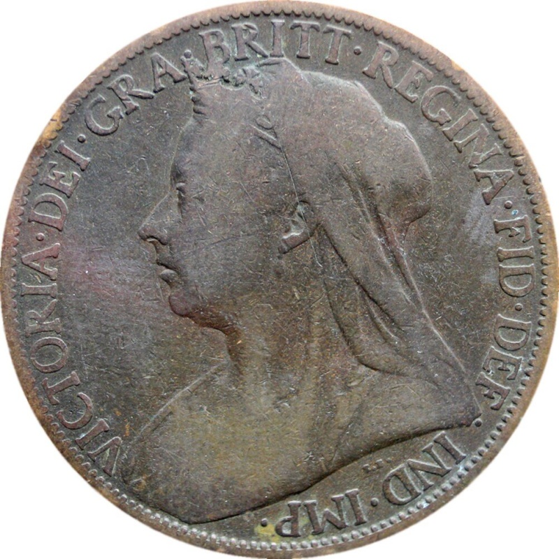 Coin 1901 One Penny Queen Victoria Great