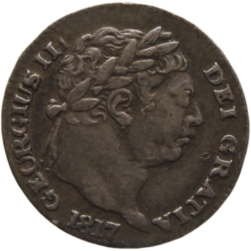 1817 1 Penny Maundy Coinage George III Great Britain Silver British Coin