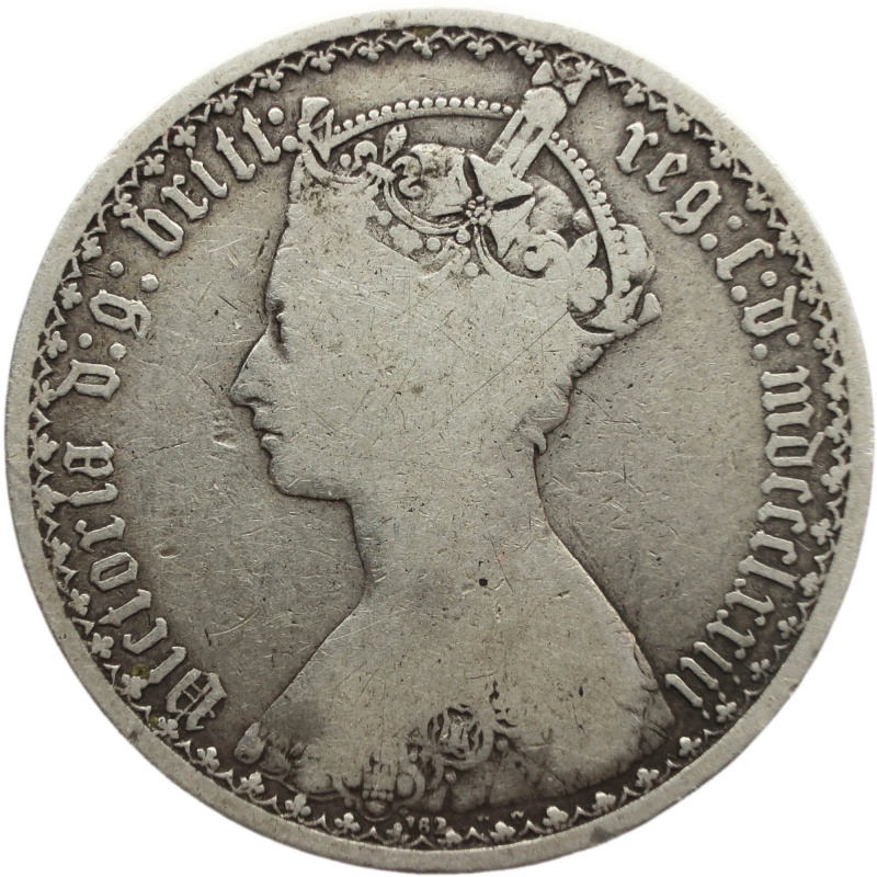 1873 Florin Queen Victoria Two Shillings Silver Coin ('Gothic' type) Great Britain