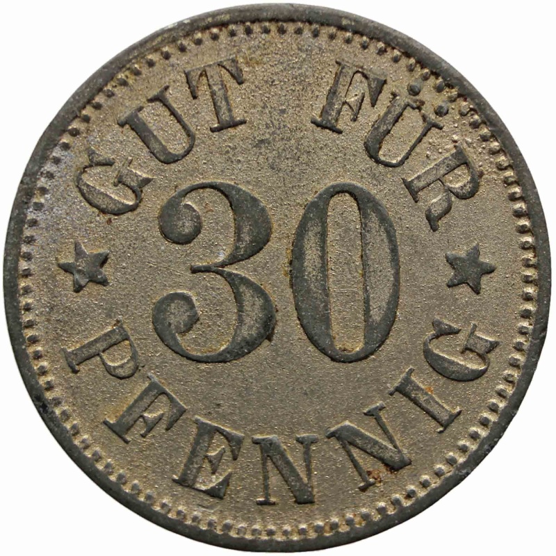 1916 - 1918 30 Pfennig Germany Coin Munich Notgeld