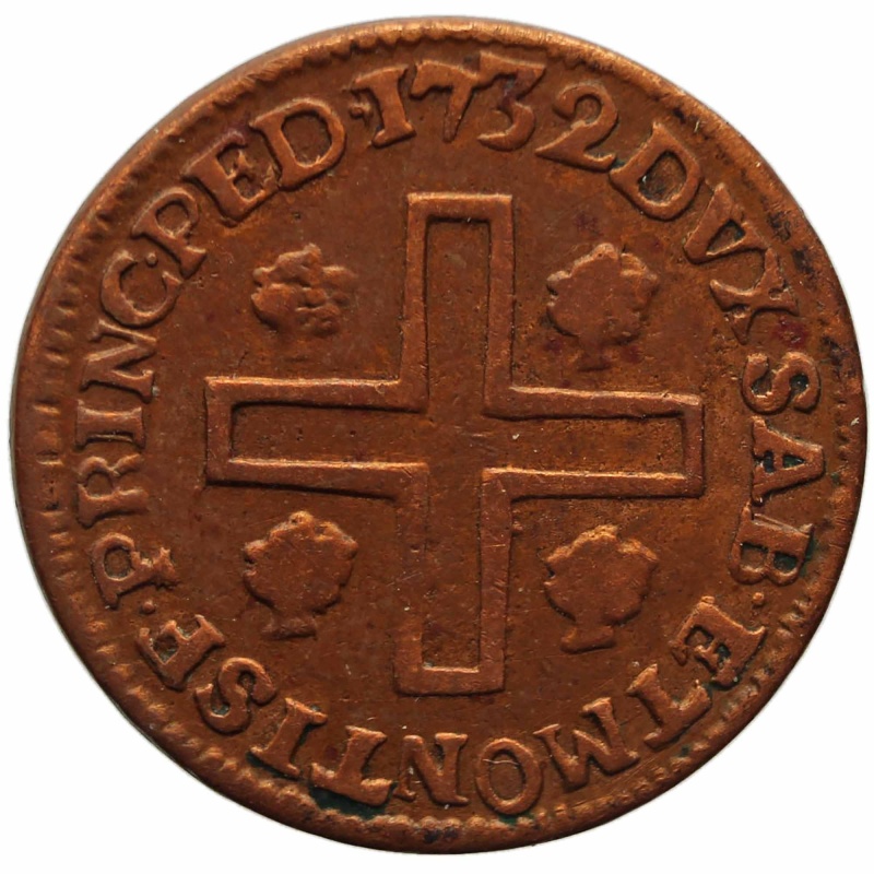 Rare 1732 Cagliarese Coin Charles Emmanuel III Kingdom of Sardinia Italian states