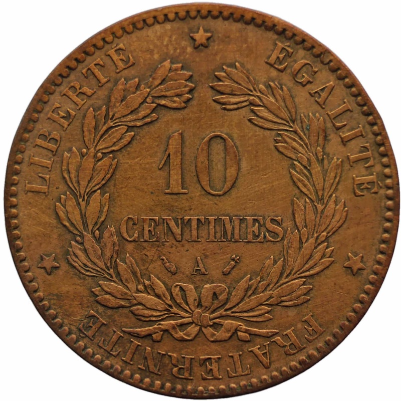 1894 A 10 Centimes France Coin