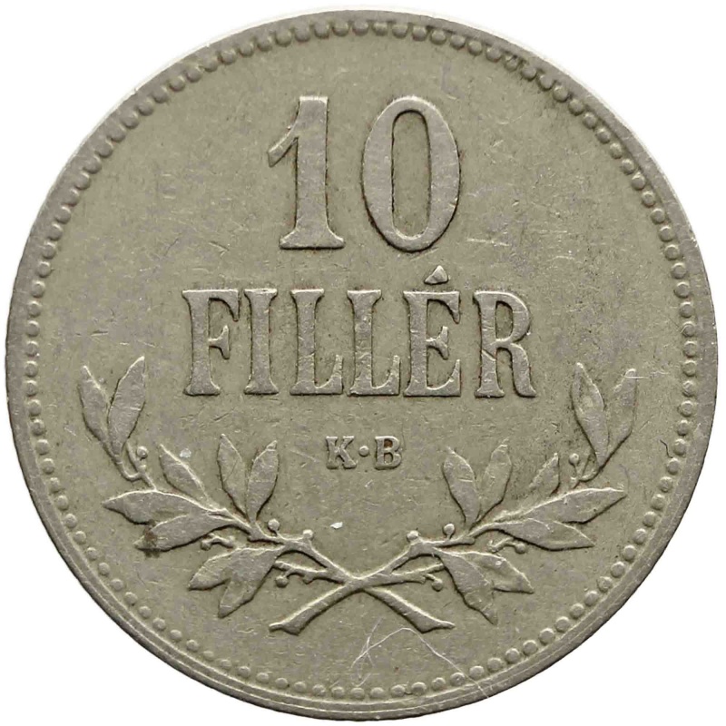 1915 Hungary 10 Fillér Franz Joseph I Coin