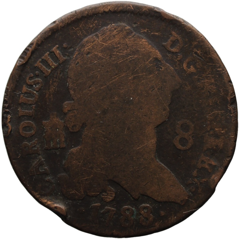 1788 8 Maravedis Spain Coin Carlos III Collectibles