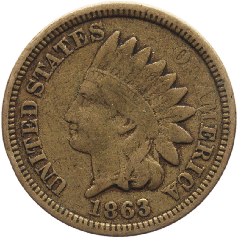 1863 One Cent United States Indian Head Coin