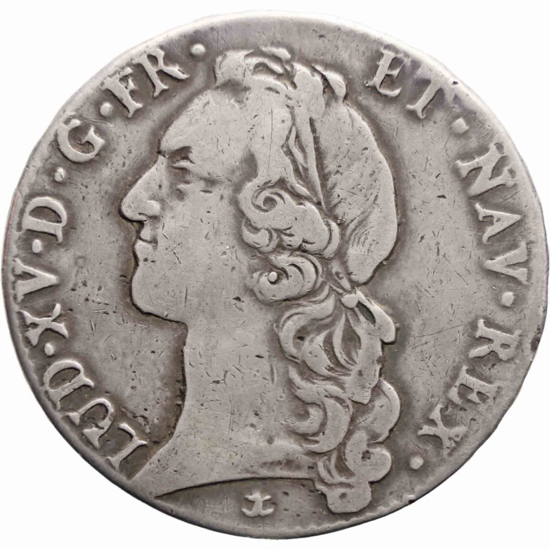 1747 Ecu France Louis XV Silver Coin