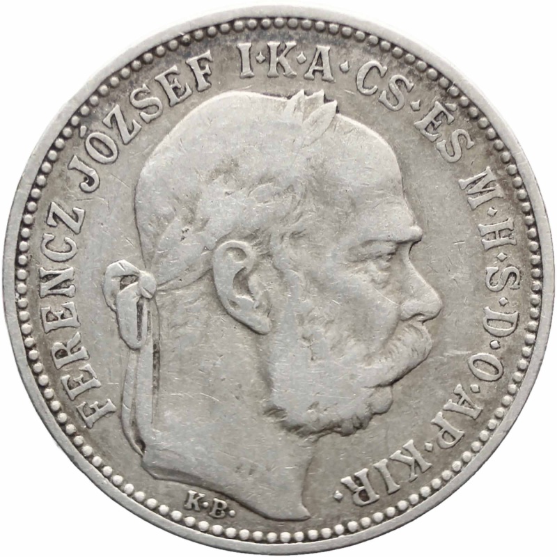1894 KB 1 Korona Hungary Franz Joseph I Silver Coin