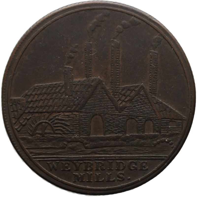 1812 One Penny Weybridge Mills Token United Kingdom