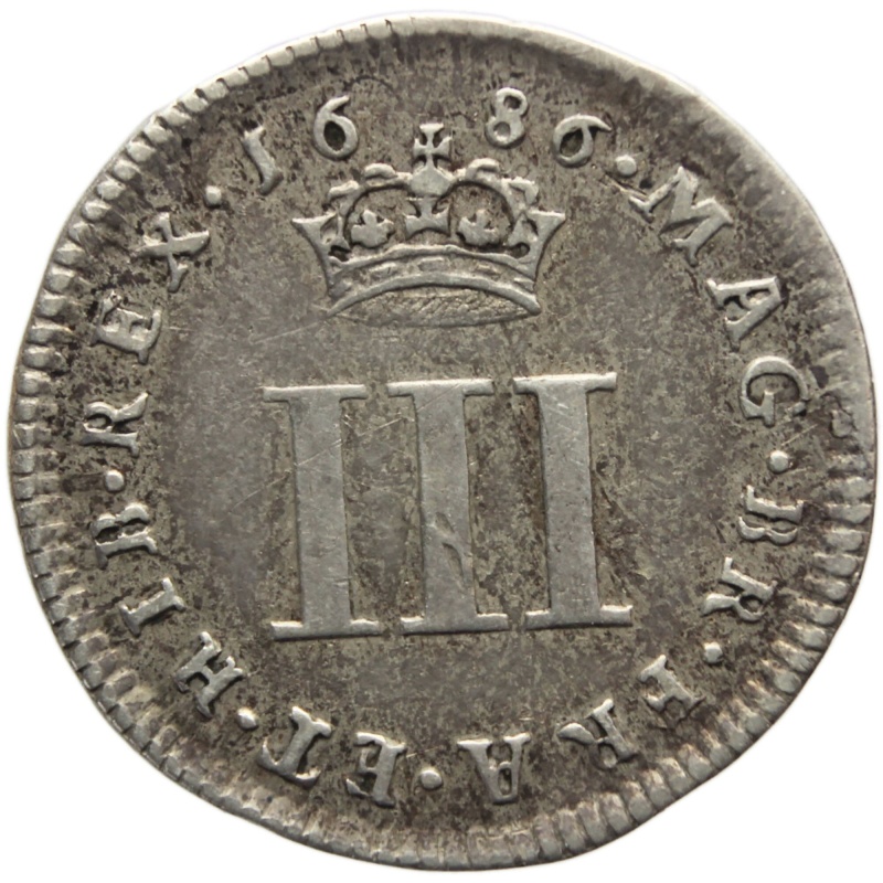 1686 3d Three Pence James II Maundy Coin Silver Great Britain Coinage