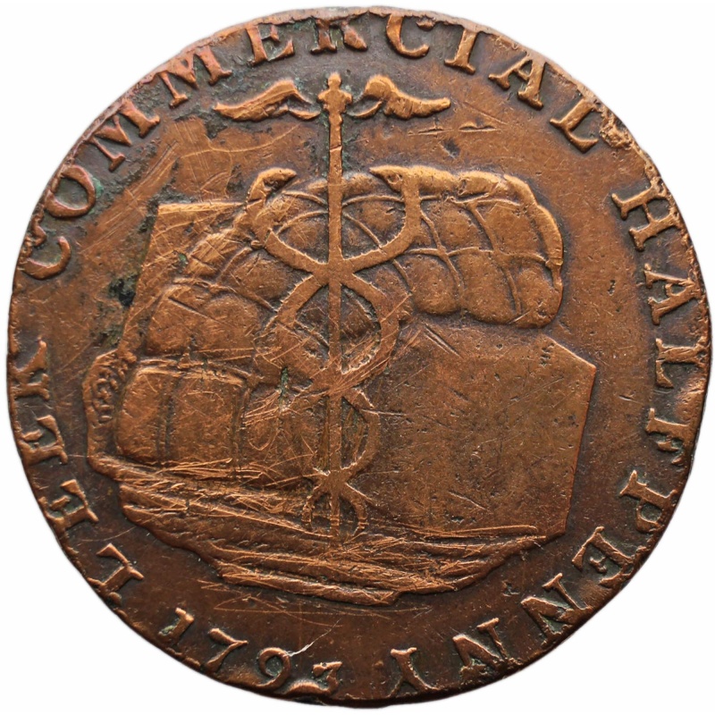 1793 Half Penny Token Staffordshire Leek Commercial