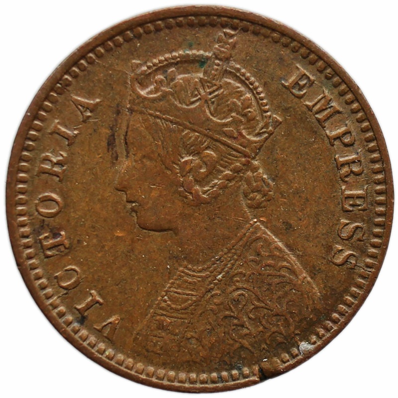 1901 1/12 Anna India British Queen Victoria Coin Calcutta Mint