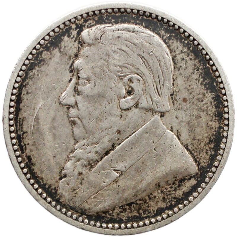 1896 Sixpence South Africa Coin Paul Kruger Silver ZAR Pretoria Mint
