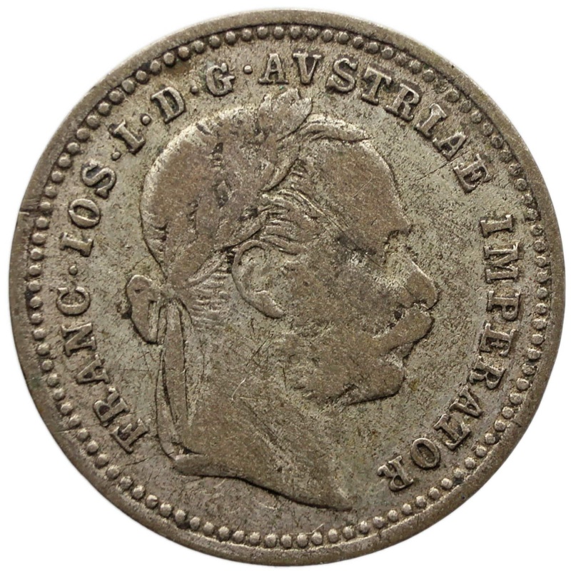 1872 10 Kreuzer Austria Habsburg Franz Joseph I Silver Coin