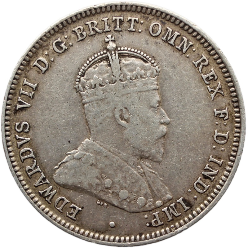 1910 Shilling Australia Coin Edward VII Silver