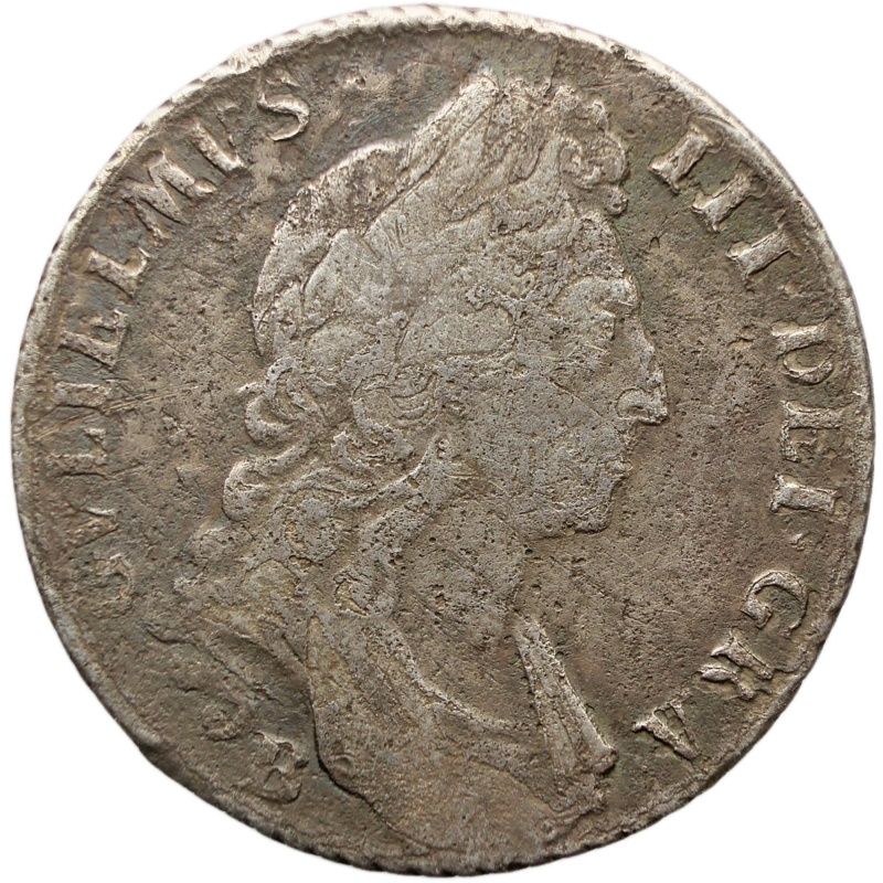 1696 Shilling William III UK Coin Silver Bristol Mint
