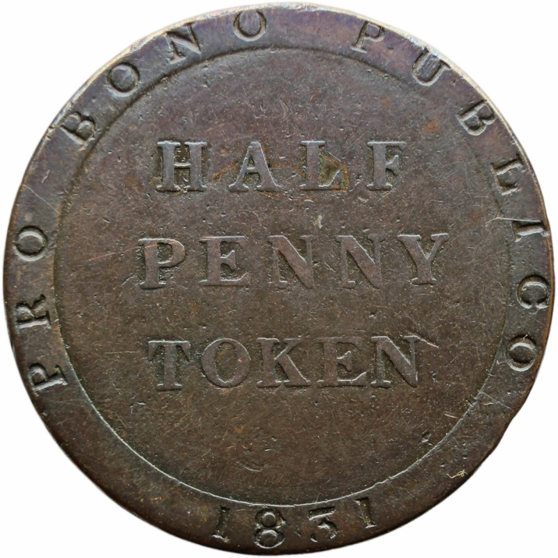 1831 Isle of Man Half Penny William Callister Bank Token